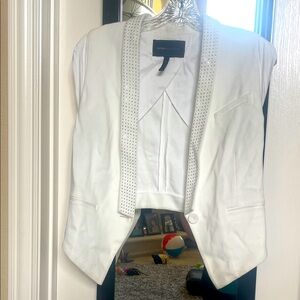 BCBG Maxazria rhinestone white vest size medium